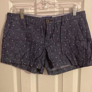 Polka dot jean shorts